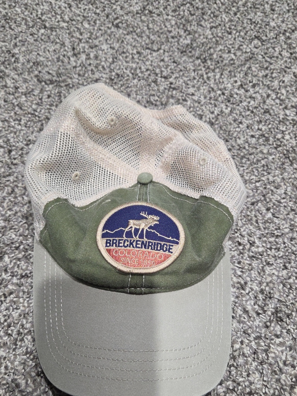Breckenridge Two-Tone Mesh Trucker Hat - Green & Light Tan